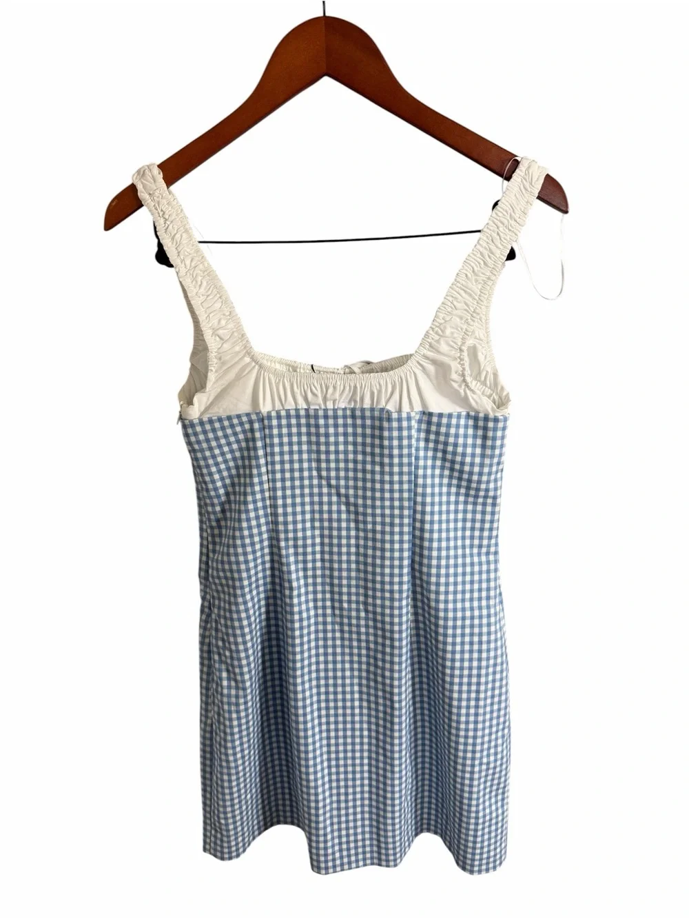 Zara Gingham Chexk Mini Dress Stretch NEW M - Picture 3 of 8